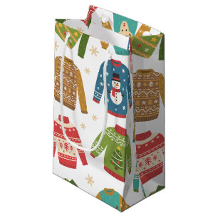 Ugly But Cute Ugly Christmas Sweaters Holiday Small Gift Bag