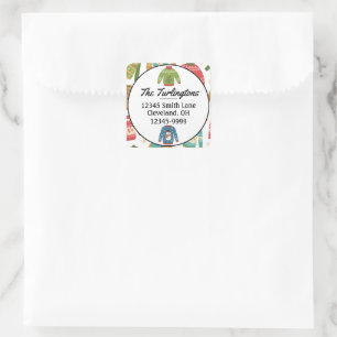 Ugly But Cute Ugly Xmas Sweater Return Address Square Sticker