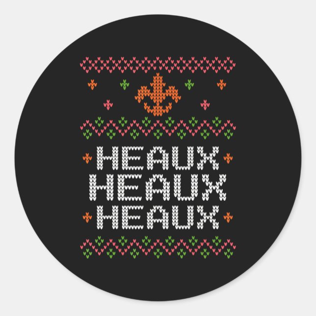 Ugly Cajun Christmas Xmas New Orleans Southern Lou Classic Round Sticker (Front)