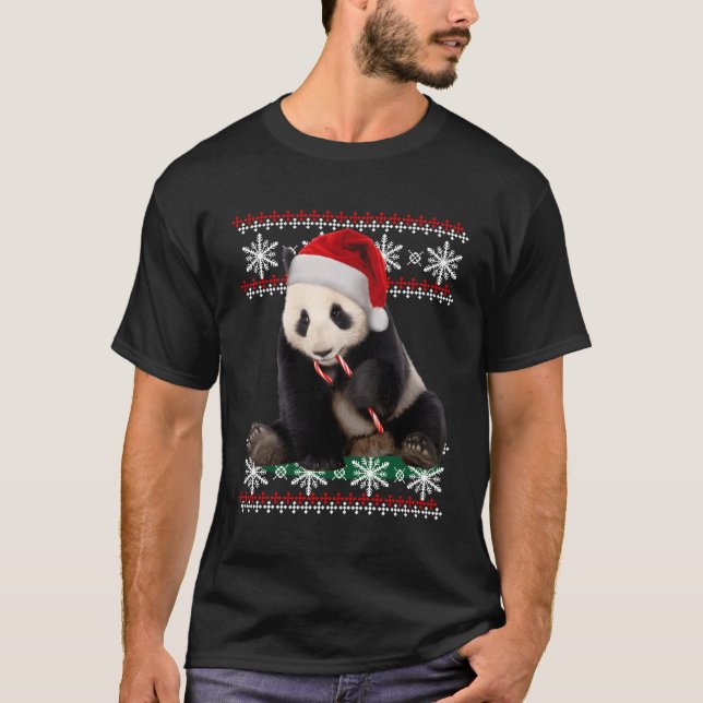 Ugly Candy Cane Panda T-Shirt (Front)