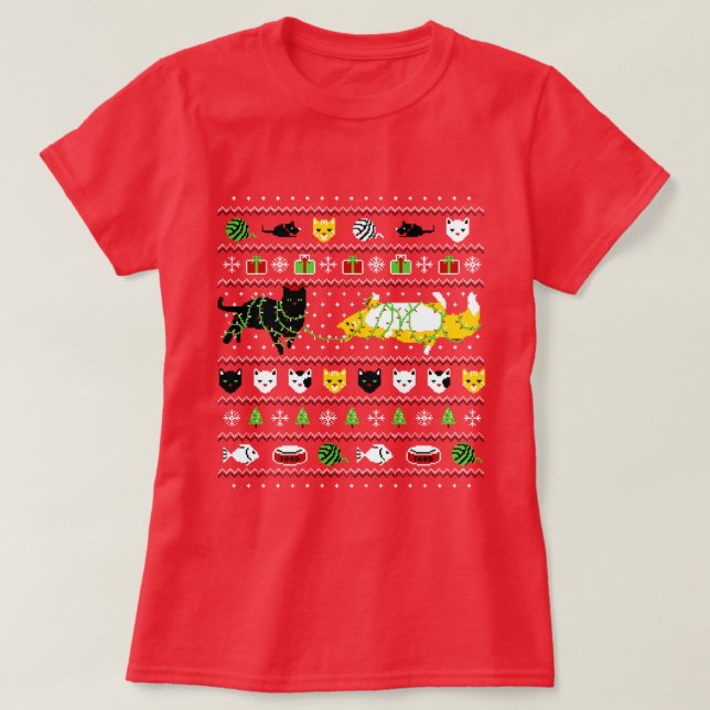 ugly cat sweater christmas (Design Front)