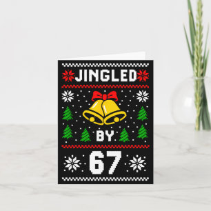 Ugly Christmas 67 Meme Design Funny Six Seven Hand Card