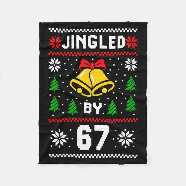 Ugly Christmas 67 Meme Design Funny Six Seven Hand Fleece Blanket (Front)