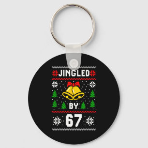 Ugly Christmas 67 Meme Design Funny Six Seven Hand Keychain