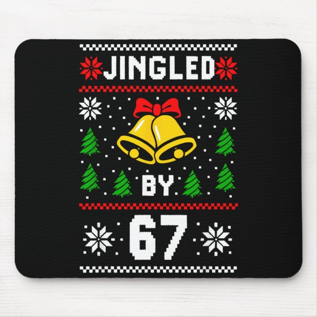 Ugly Christmas 67 Meme Design Funny Six Seven Hand Mouse Pad (Front)