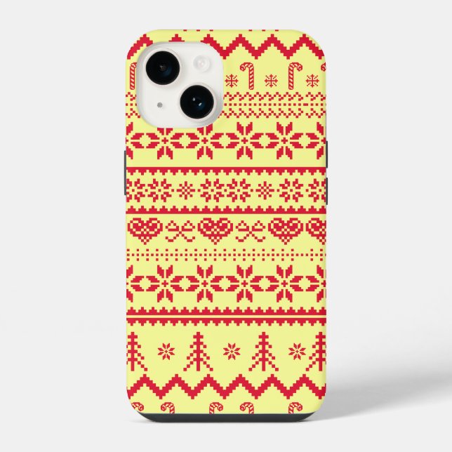 Ugly Christmas Abstract Pattern iPhone Case (Back)