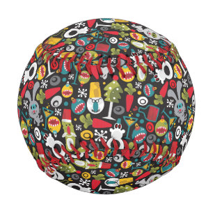 Ugly Christmas and Happy New Year Baseball