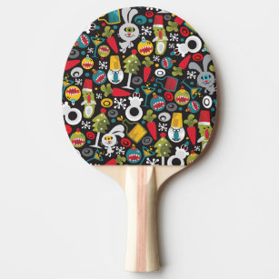 Ugly Christmas and Happy New Year Ping Pong Paddle