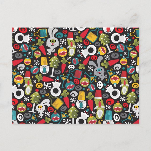 Ugly Christmas and Happy New Year Postcard (Front)