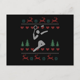 Ugly Christmas Badminton Postcard