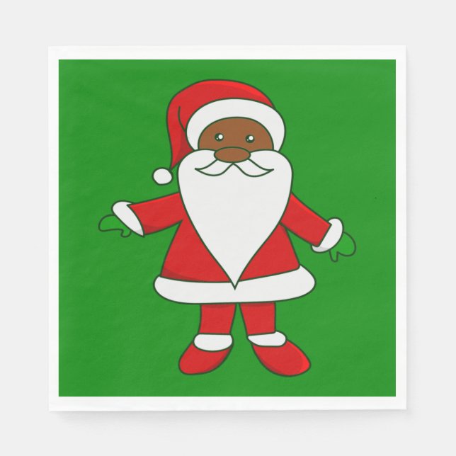 ugly christmas black african american santa claus napkin (Front)