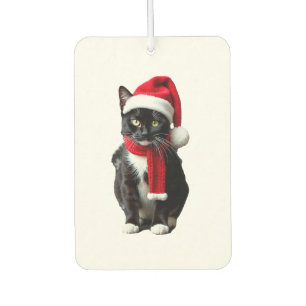 Ugly Christmas Black Cat Santa Hat Scarf Holiday C Air Freshener