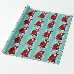 Ugly Christmas Black Cat Santa Hat Scarf Holiday Wrapping Paper
