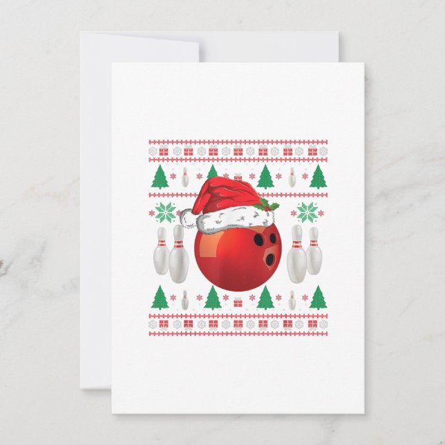 Ugly Christmas Bowling Shirt Gift Boys Kids Ball Invitation (Front)