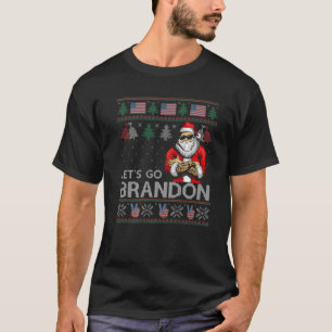 Ugly Christmas Brandon American Flag Let's Go T-Shirt