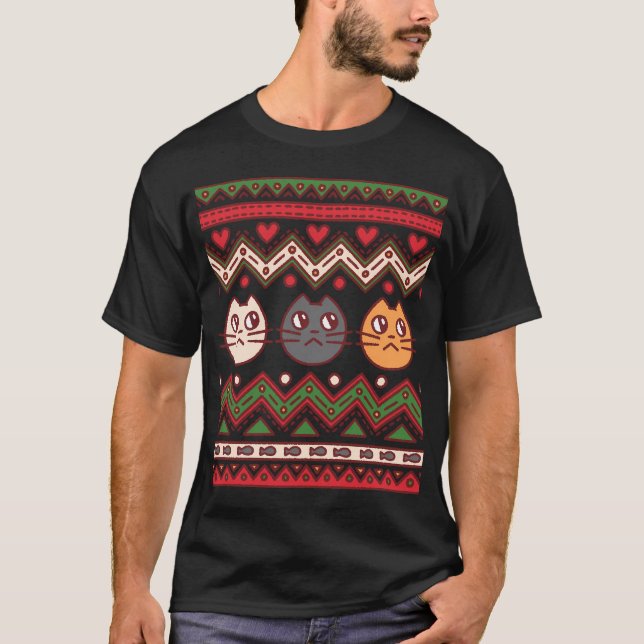 Ugly Christmas Cat Sweater (Front)