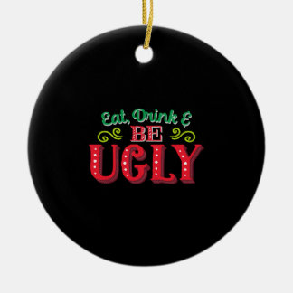 Ugly christmas ceramic ornament