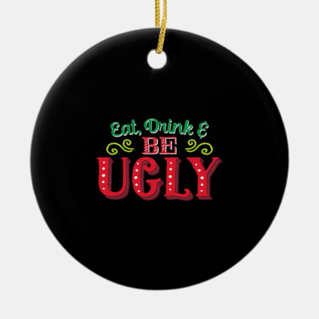 Ugly christmas ceramic ornament (Front)