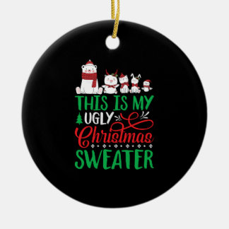 Ugly Christmas Ceramic Ornament
