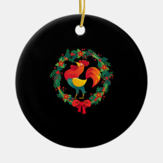 Ugly Christmas Chicken Lover Chicken Owner Gifts Ceramic Ornament