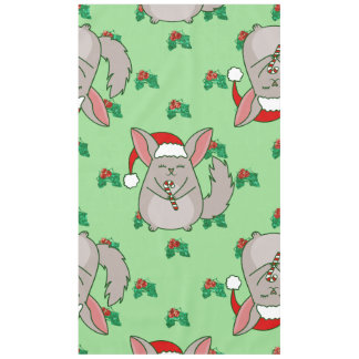 ugly christmas Chinchilla santa claus holly Tablecloth