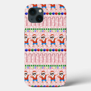 Ugly Christmas Dabbing Santa On Red iPhone 13 Case