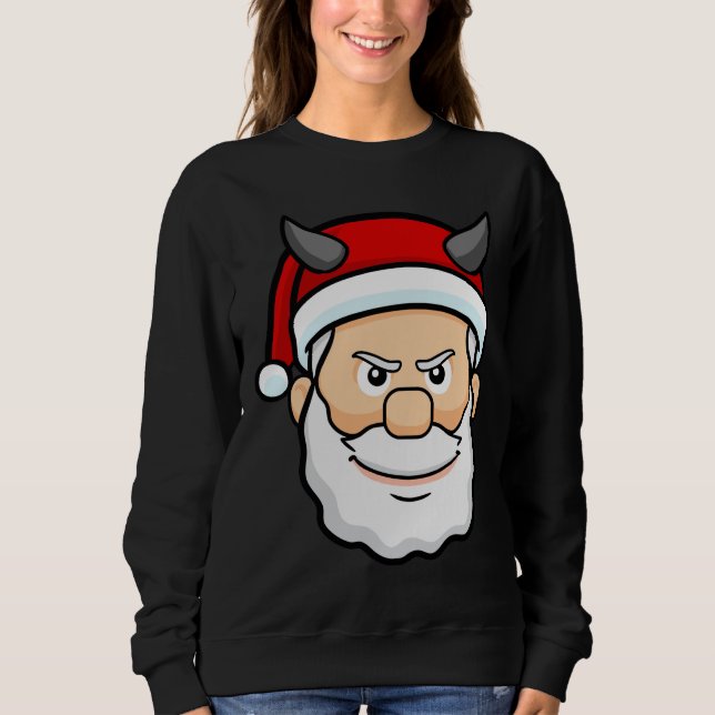 ugly christmas evil santa sweatshirt (Front)