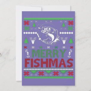 ugly christmas fishing invitation