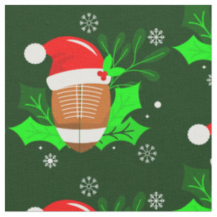 ugly christmas football sports xmas holly fabric