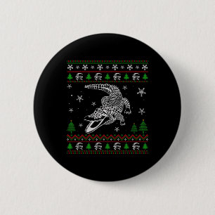 Ugly Christmas for Alligator Lovers Fun Ugly 2 Inch Round Button