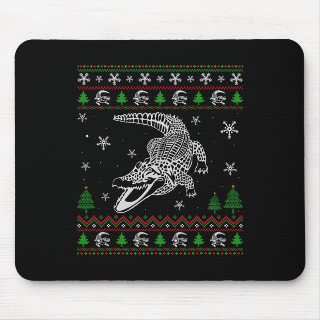 Ugly Christmas For Alligator Lovers Fun Ugly  Mouse Pad (Front)