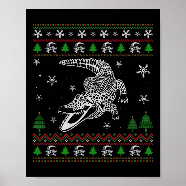 Ugly Christmas For Alligator Lovers Fun Ugly  Poster (Front)