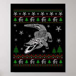 Ugly Christmas For Alligator Lovers Fun Ugly Poster