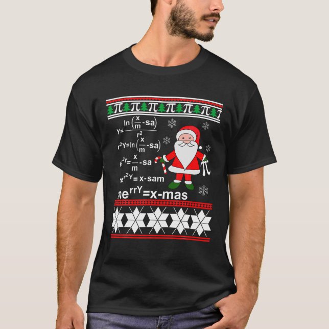 Ugly Christmas Formula Nerd Funny Christmas Jumper T-Shirt (Front)