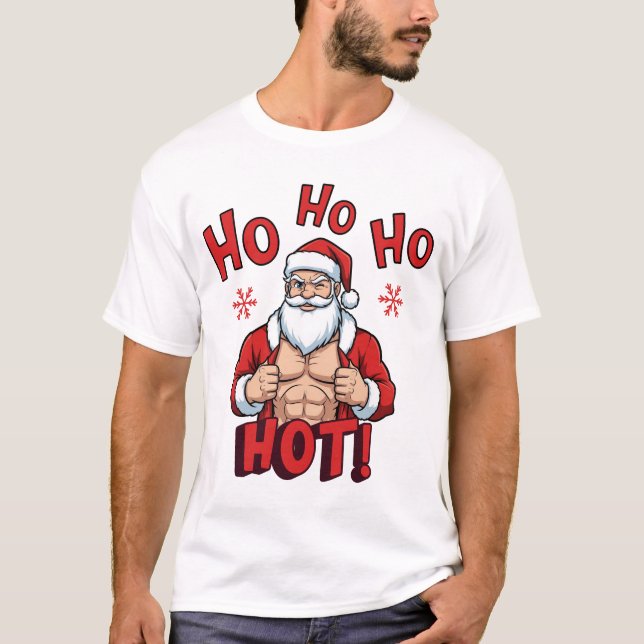 Ugly Christmas Funny Muscular Santa T-Shirt (Front)
