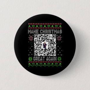Ugly Christmas Funny Qr President Trump Dance Code 2 Inch Round Button