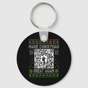 Ugly Christmas Funny Qr President Trump Dance Code Keychain