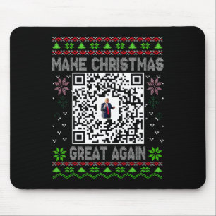 Ugly Christmas Funny Qr President Trump Dance Code Mouse Pad