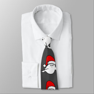 ugly christmas ghost santa claus spooky creepy tie