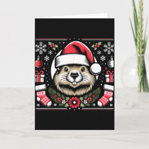 Ugly Christmas Groundhog  Card