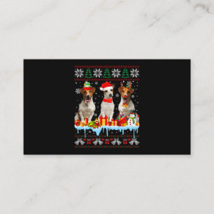 Ugly Christmas Jack Russell Terrier Dog Santa Xmas Business Card
