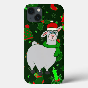 ugly christmas llama santa claus alpaca iPhone 13 case
