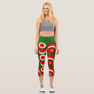 ugly christmas mod groovy green  capri leggings