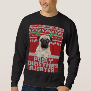 Ugly Christmas Pattern Cute Pug Pugly Christmas Sw Sweatshirt