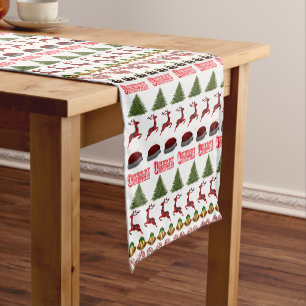 Ugly Christmas Pattern Table Runner, Short Table Runner