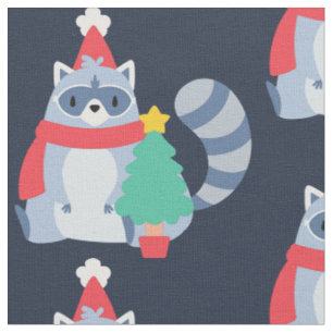 ugly christmas raccoon santa xmas tree cute fabric