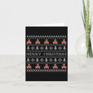 Ugly Christmas Red Santa Hat French Bulldog Xmas F Card