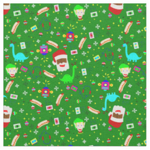 ugly christmas robot african black santa hotdog fabric