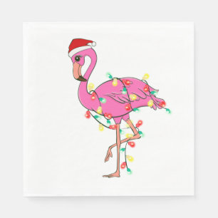 ugly christmas santa claus flamingo napkin