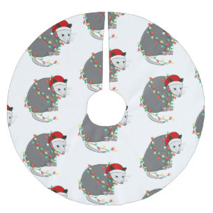 ugly christmas santa claus opossum brushed polyester tree skirt